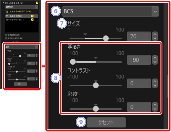 カラーコントロールポイントについて